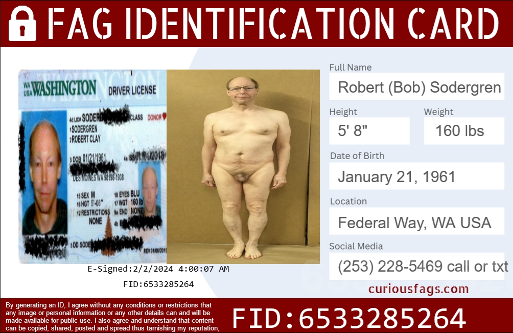 Fag Identifaction Card Bob Sodergren FID # 6533285264
