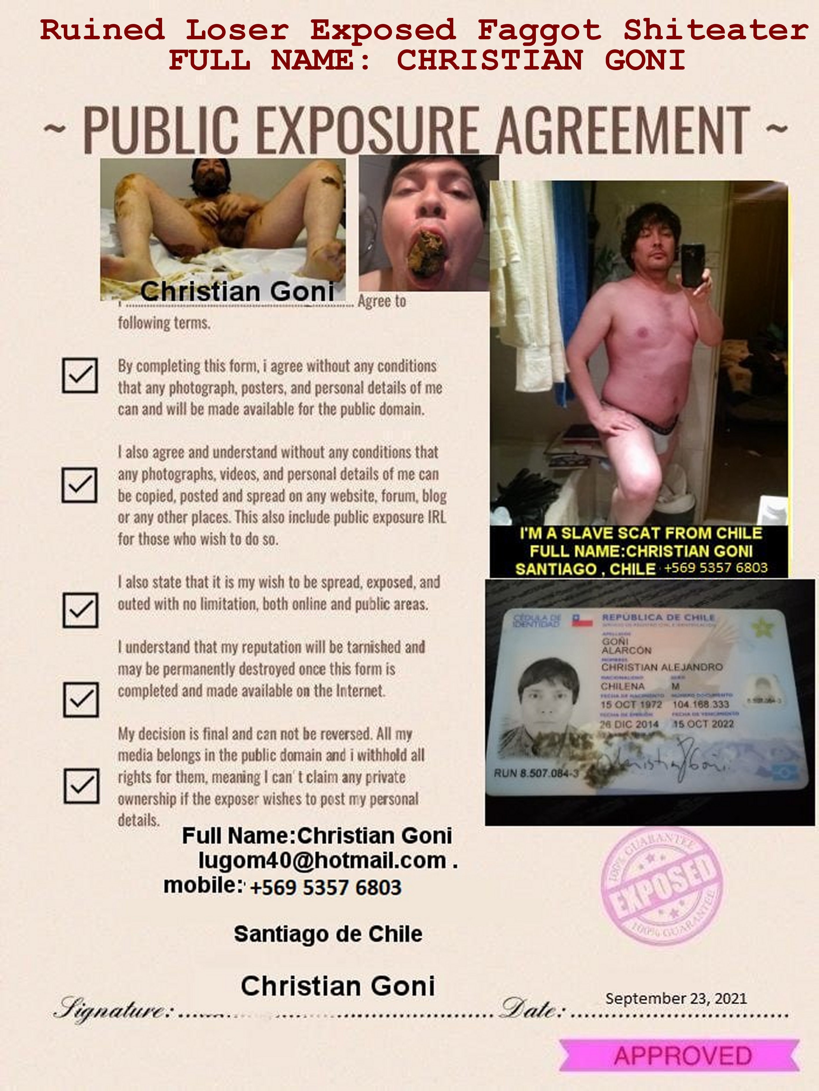 Christian Goni Exposed Ruined Faggot Shiteater PEA