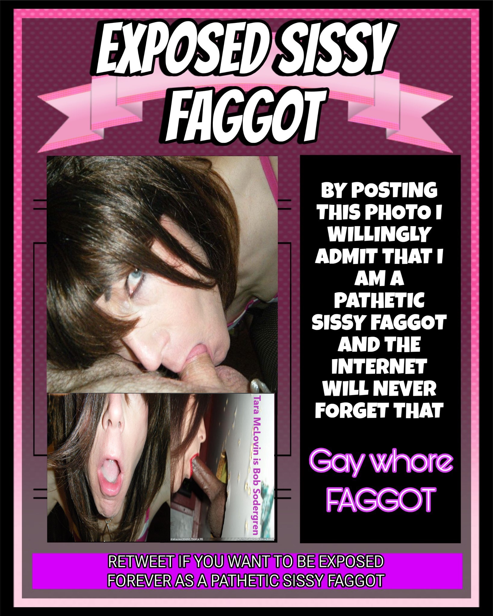 Exposed Sissy Faggot Tara McLovin identified as Bob Sodergren of Federal Way, WA USA