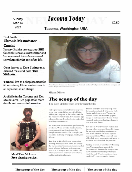 Tacoma Today profiles Caught Masturbator Bob Sodergren this week