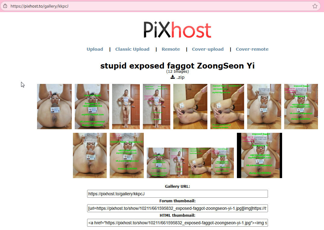 stupid exposed faggot ZoongSeon Yi gay porn