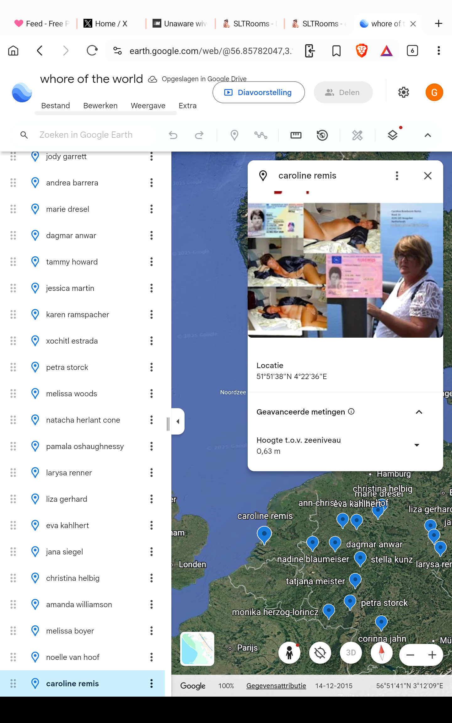 My wife Caroline made it to the world whores