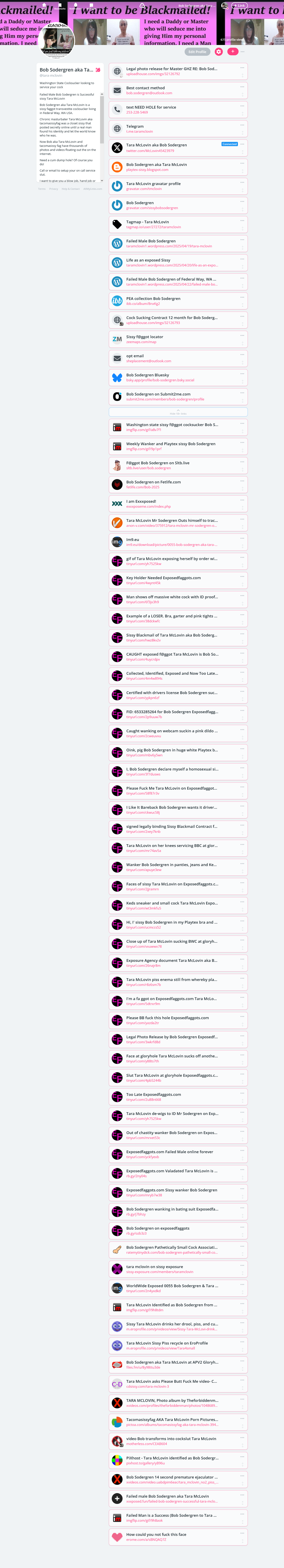 allmy links Screenshot Bob Sodergren aka Tara McLovin Federal Way, WA USA