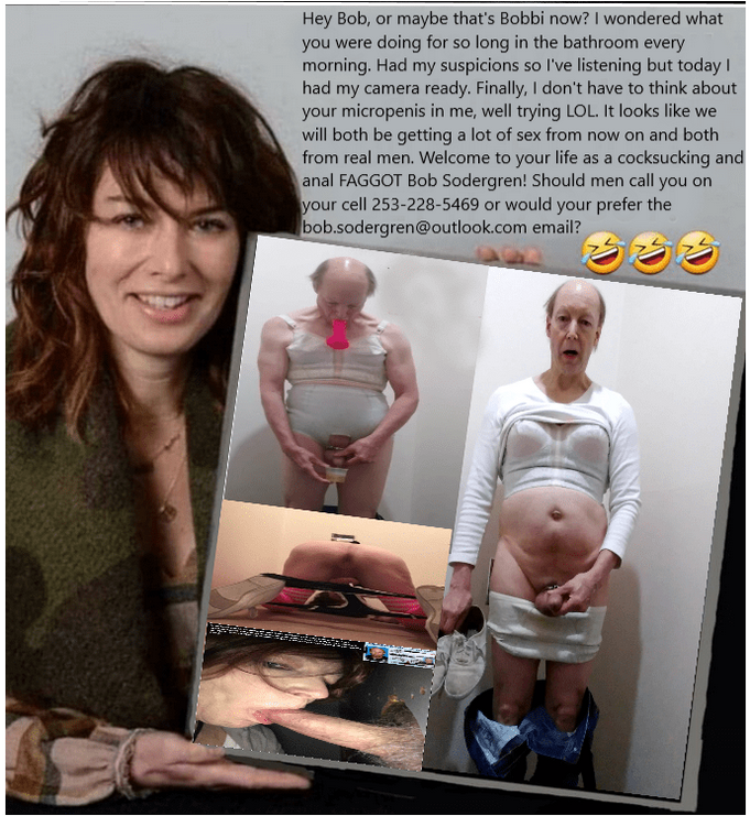 Chronic wanker Bob Sodergren Caught by wife and turned into cocksucking sissy faggot Tara McLovin