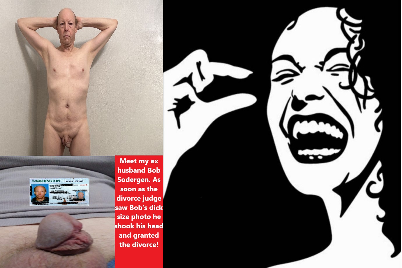 micropenis man bob sodergren 2" hardon premature ejaculator tiny dick penis Drivers License proof