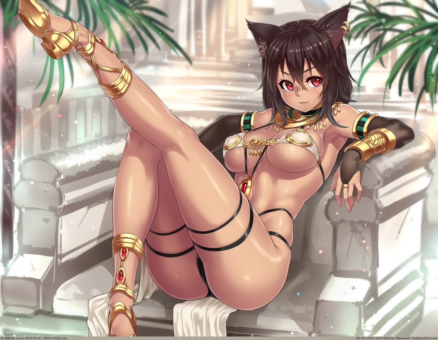 Anubis cat girl has a sex pair of legs