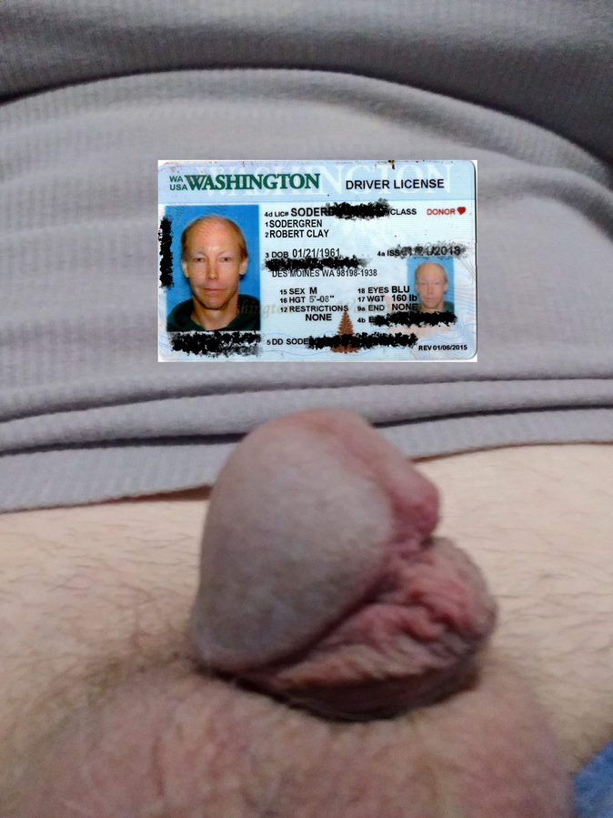 Bob Sodergren aka Tara McLovin shares his giant hardon Drivers License ID Proof 