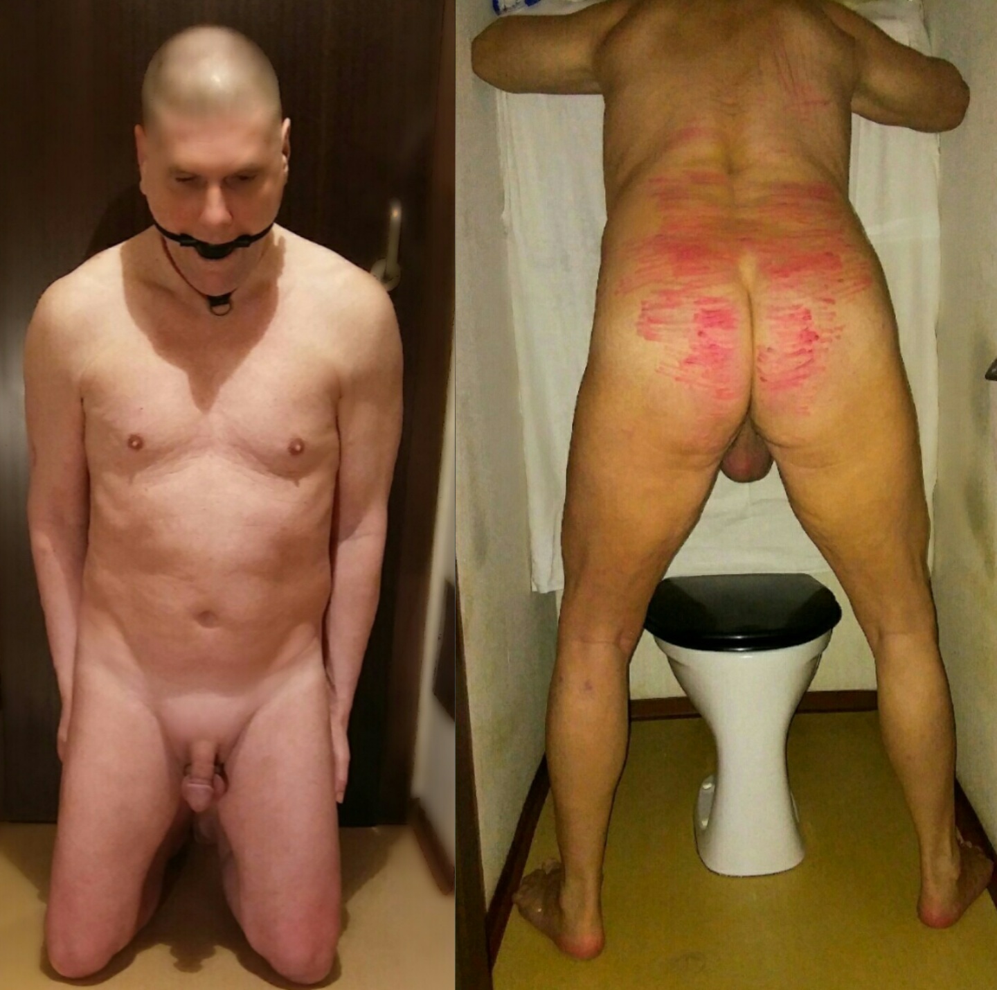 naked spanking slave, small cock loser