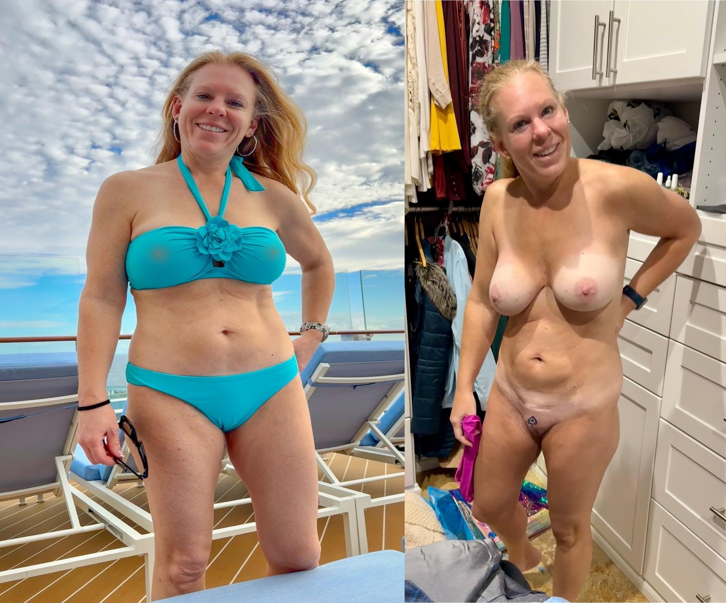 Kelli in bikini on cruise and naked