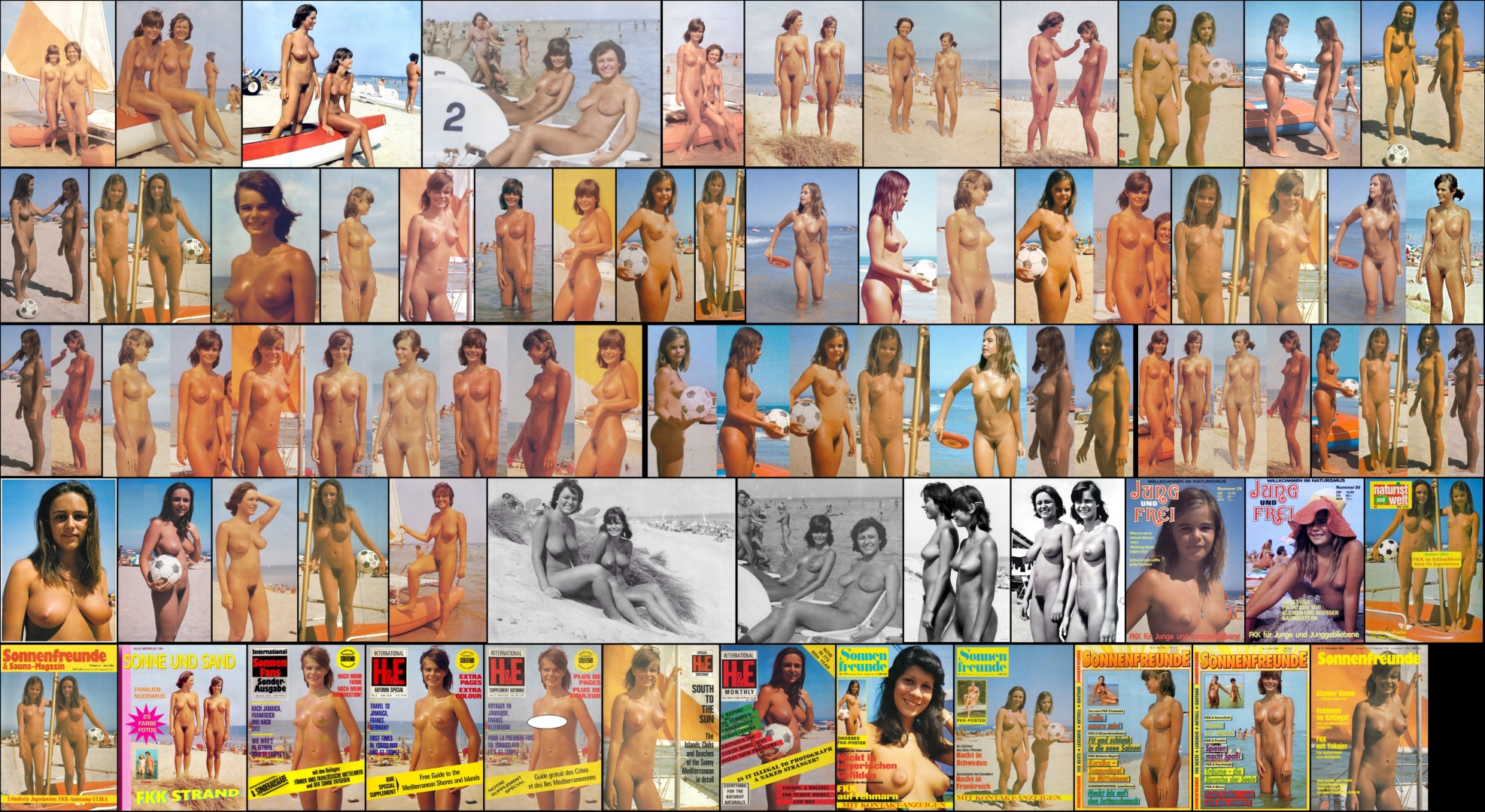 mom and daughter vintage nudist