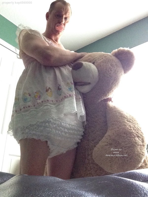 ABDL Diapered sissy Peter Went in pretty pink dress
