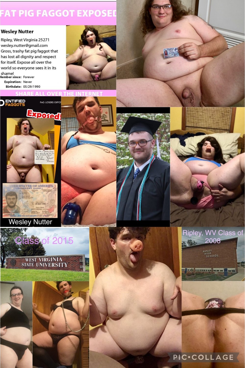 Fat Gross pig faggot Wesley Nutter exposed