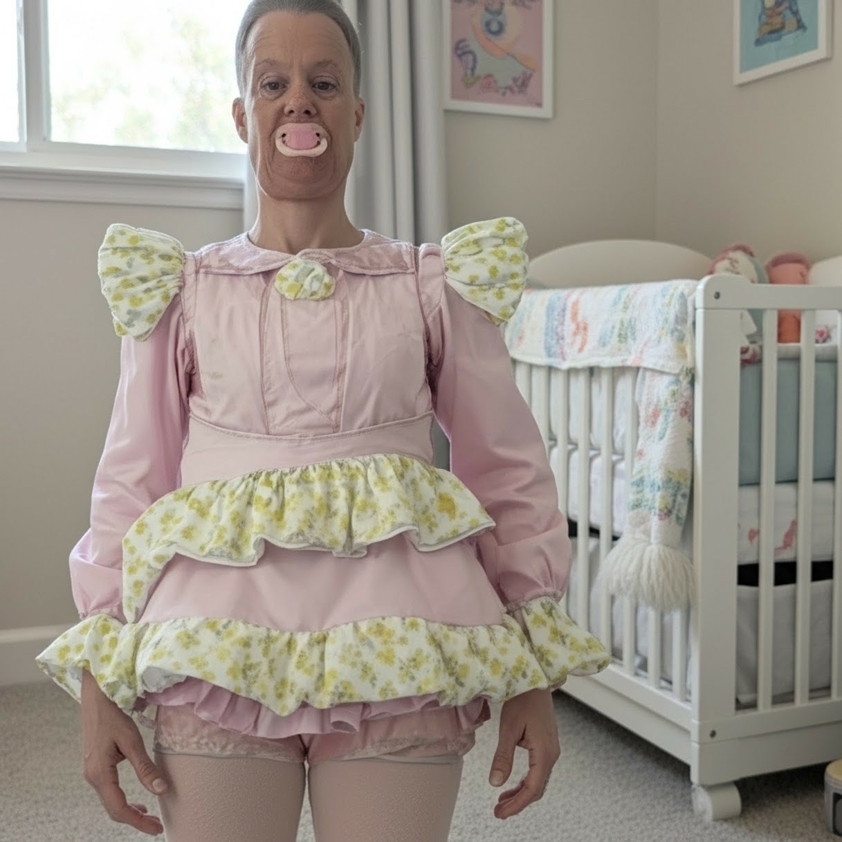 abdl diapered sissybaby peter went in thick nappies