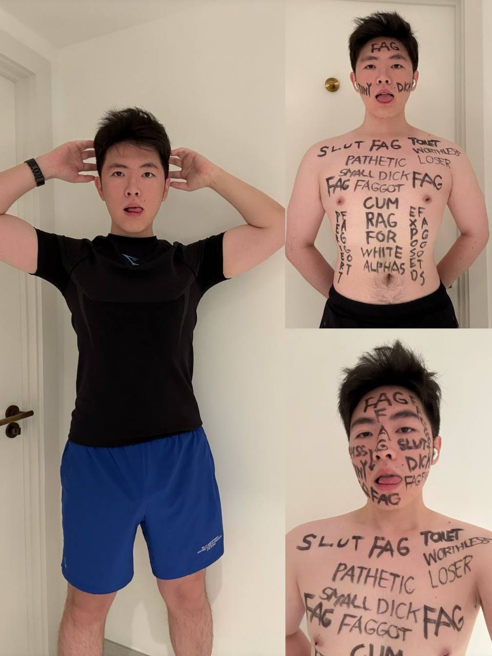 Full body covered with humiliating words Fag colin Kik colinssub Tg colinrstj