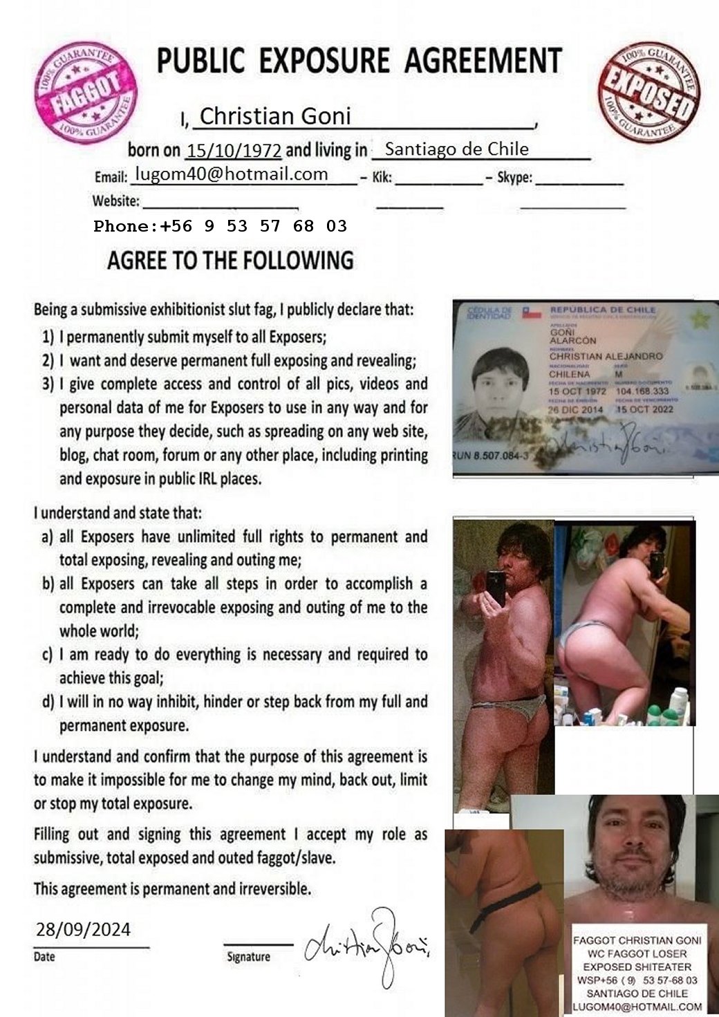 fag loser christian goni exposed faggot pea ruined