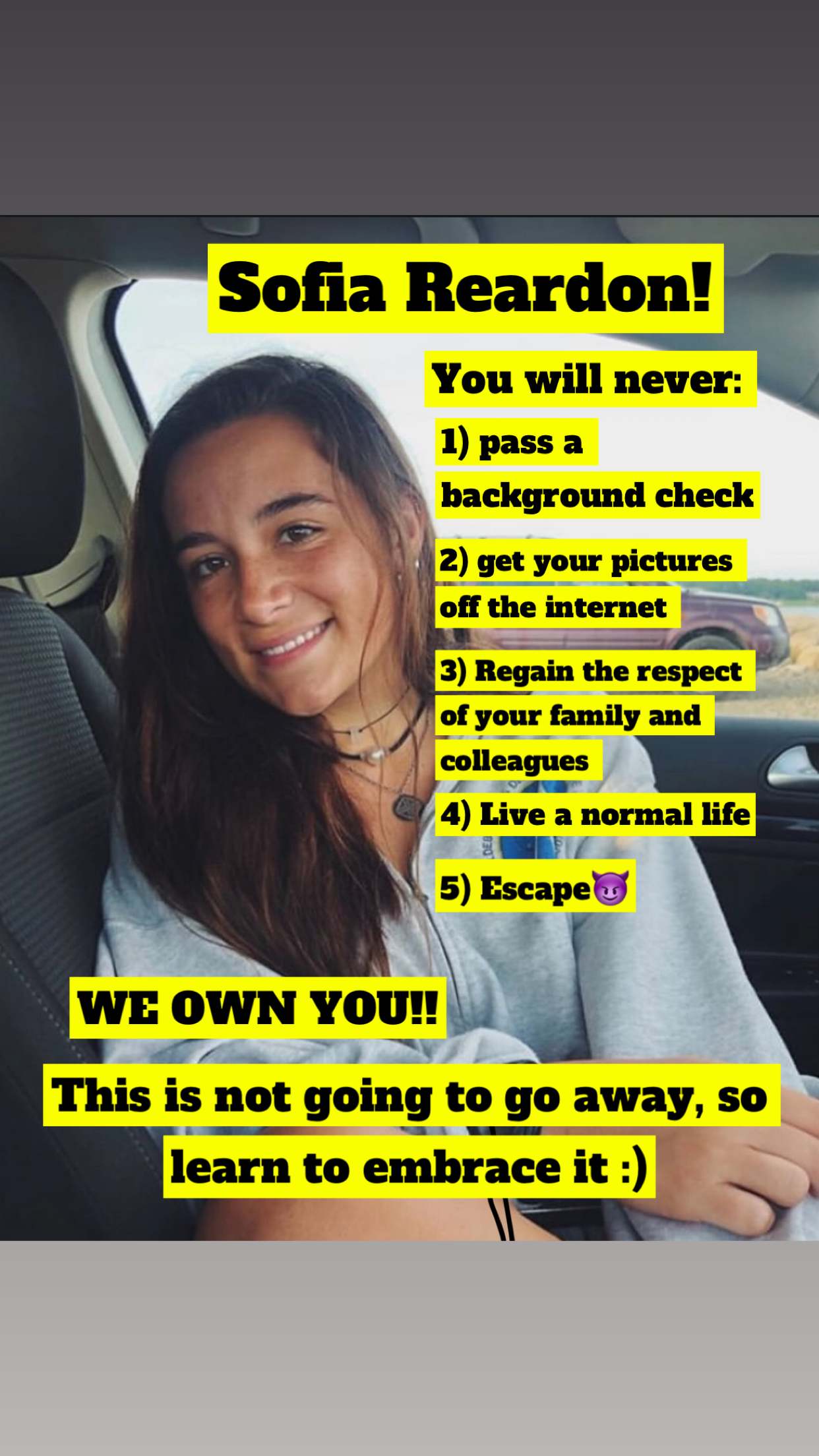 Sofia Reardon's new life