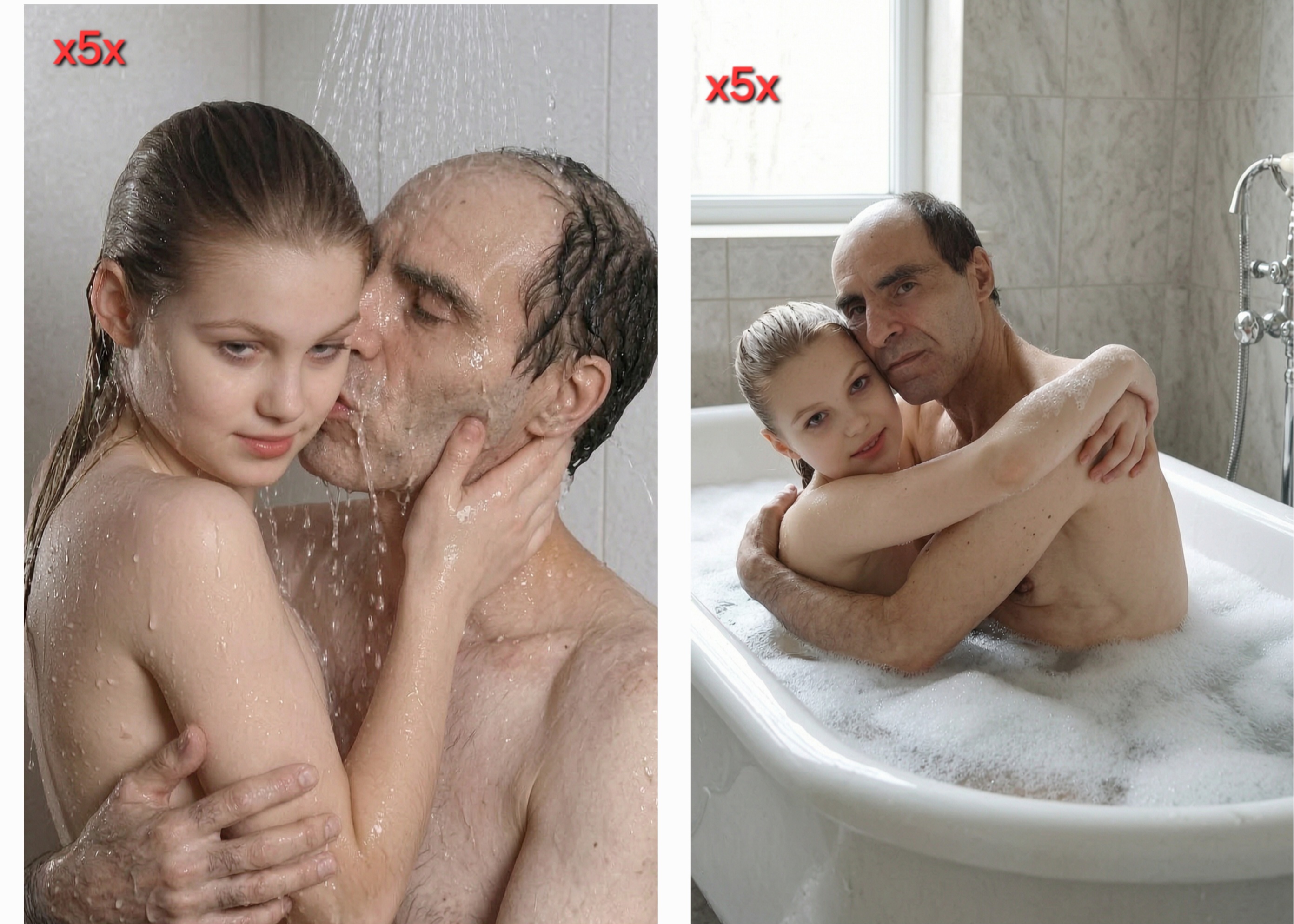 Photographer Omar Abahi with July A in a bathroom, private leaks from the x5x website 
