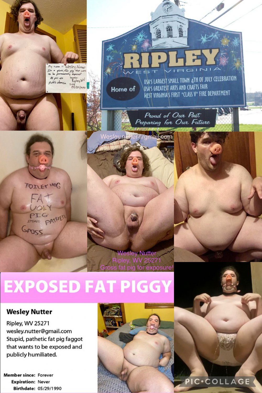 Dumb fat pig Wesley Nutter exposed