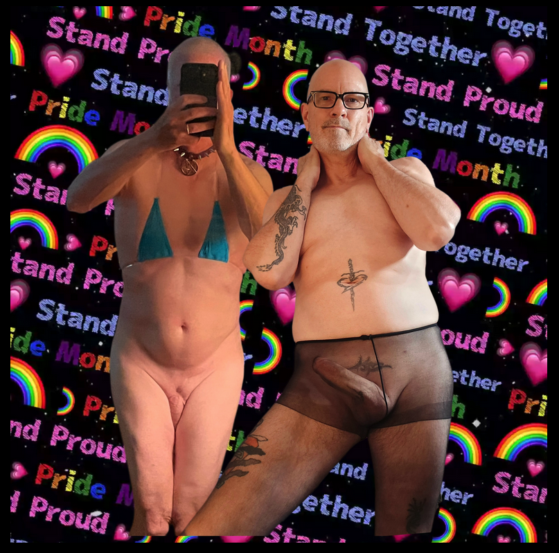 cobysheers and sissyterrie standing together as two PornoSexuals cocksuckers