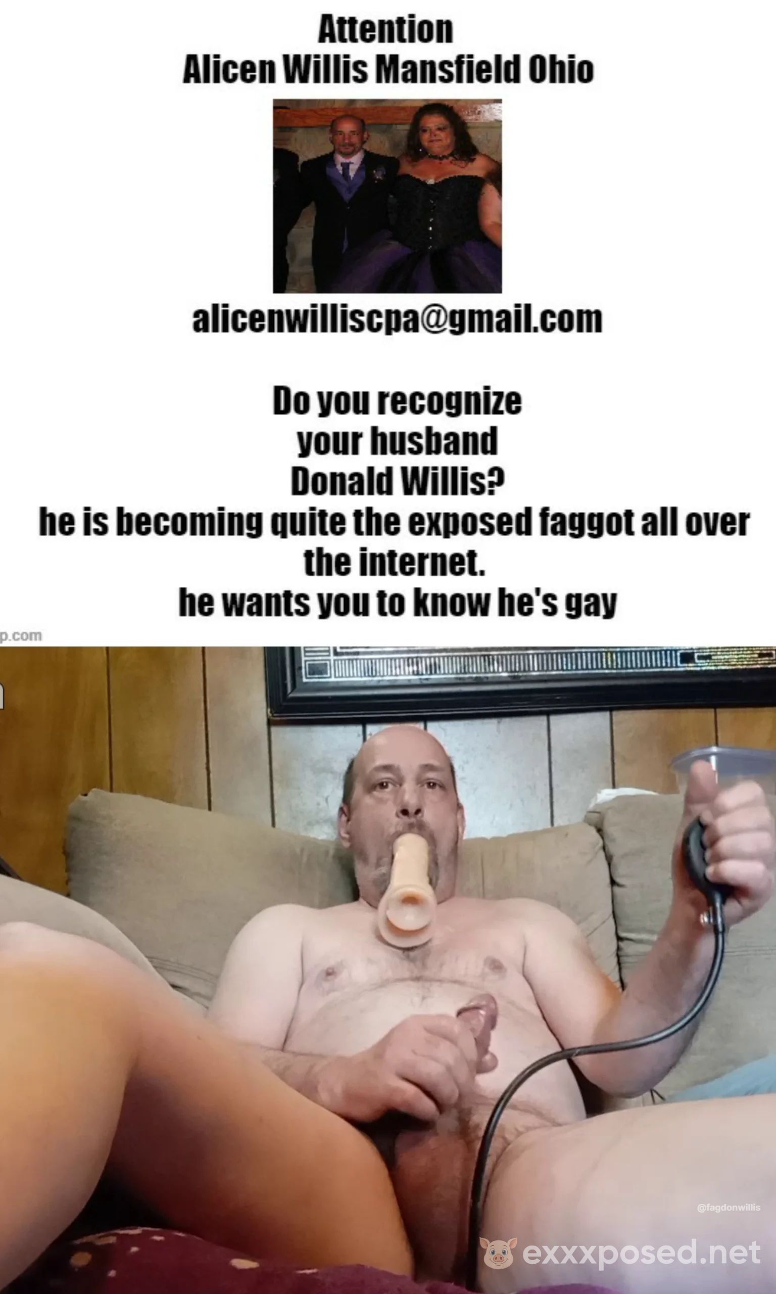 Fag Don Willis humiliated and outed