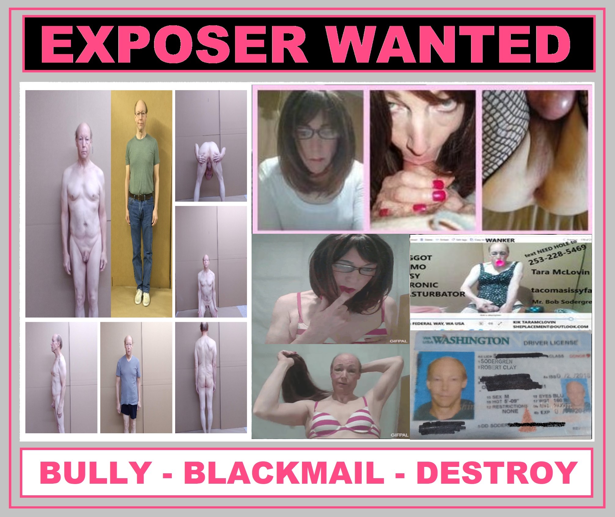 exposer wanted tara mclovin outed as bob sodergren federal way usa sissy faggot cocksucker gloryhole