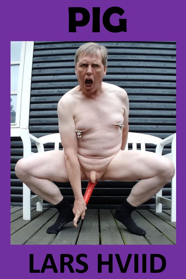 fag Lars Hviid outside dildo sicks