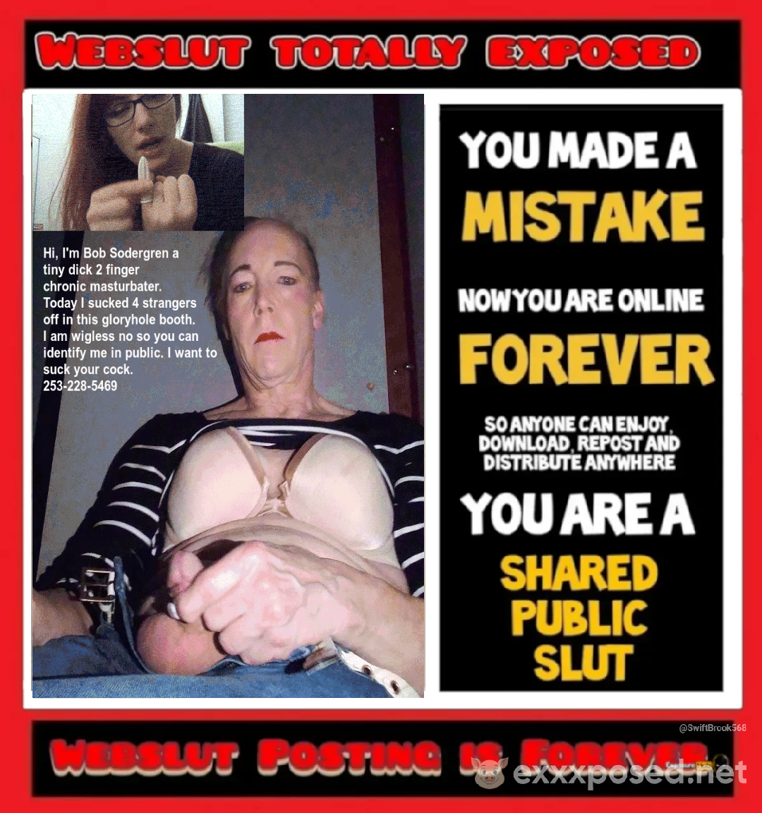 WebSlut Totally Exposed Bob Sodergren aka Tara McLovin washington state gloryhole cockslut