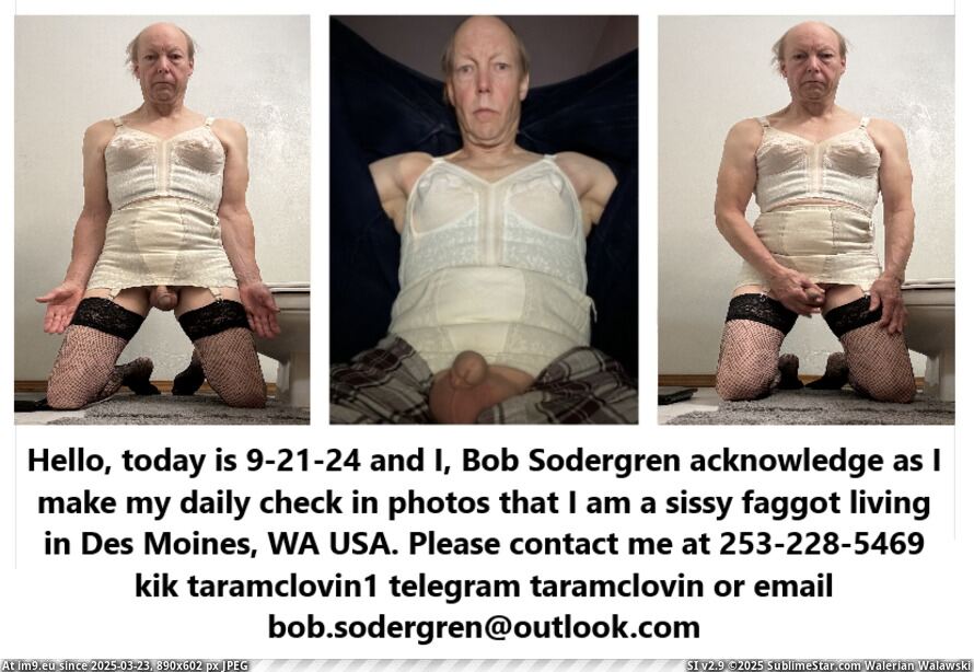 Required Daily Checkin Photos for Mr Sodergren on 9-21-24 tiny cock Playtex fetish sissy slut wanker