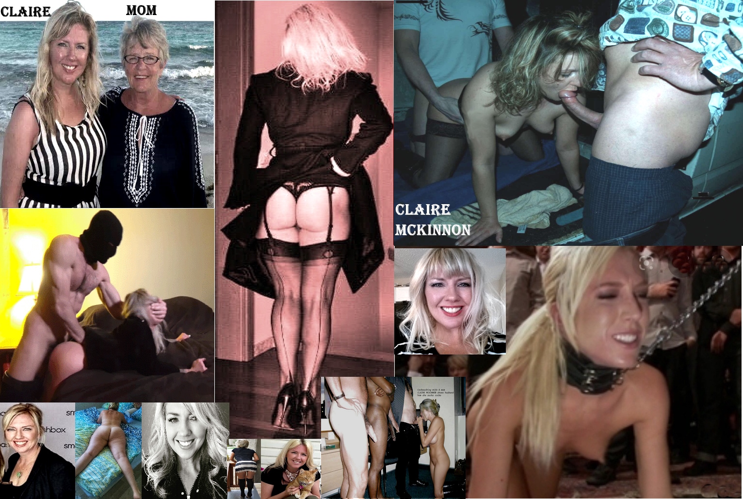 Webslut Wife and Mom Claire McKinnon collage of used blond slut fuckmeat