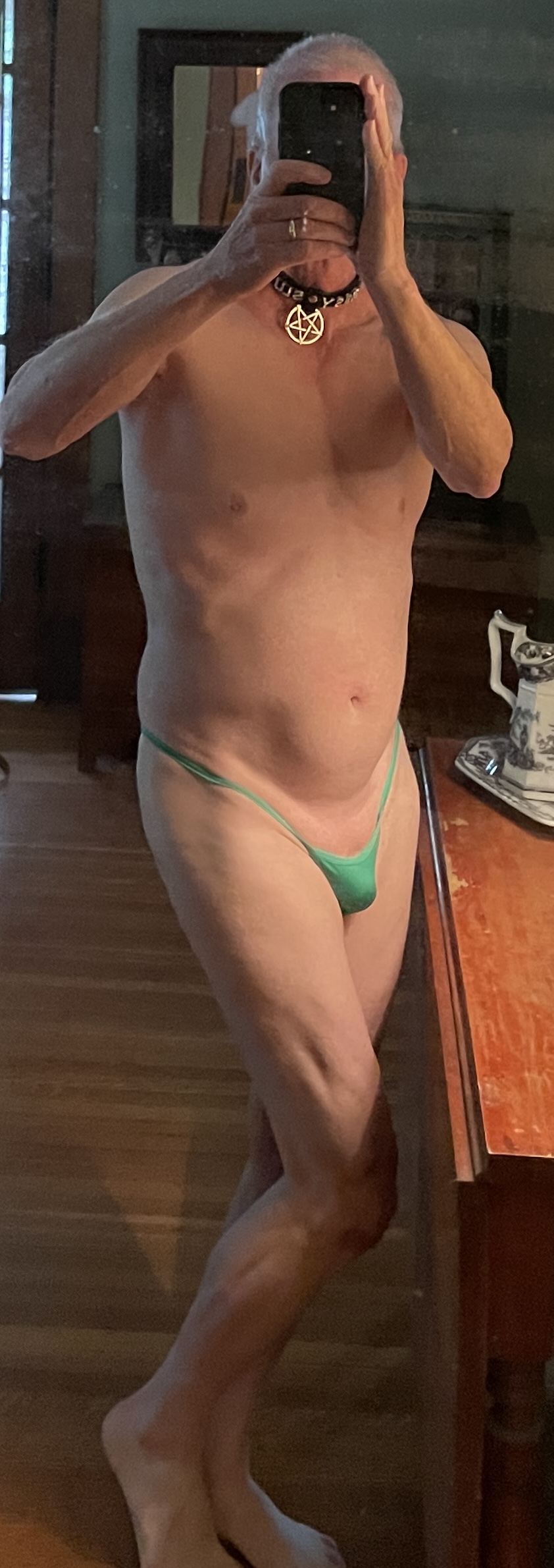 sissyterrie loves green thong