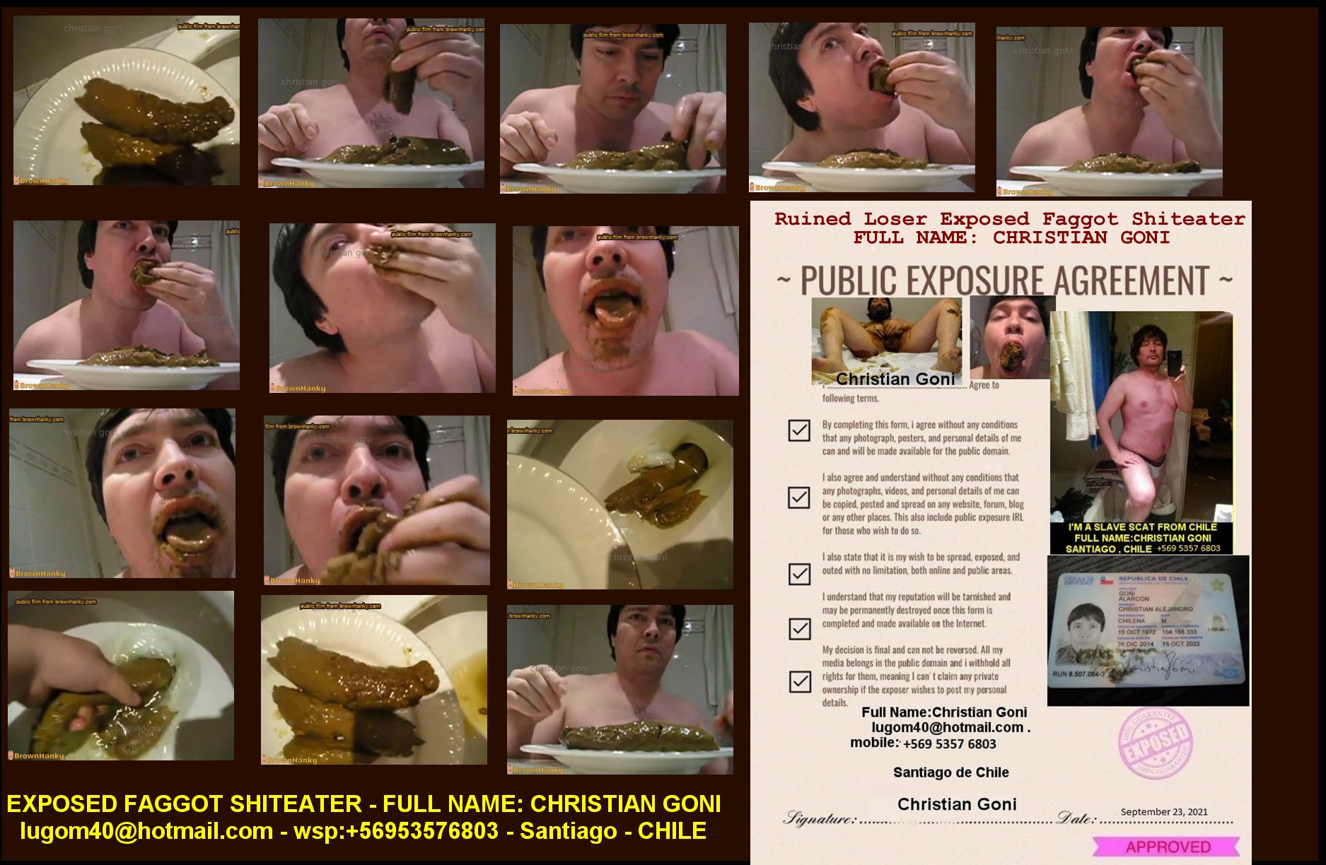 christian goni exposed faggot shiteater with scat PEA extreme exposure