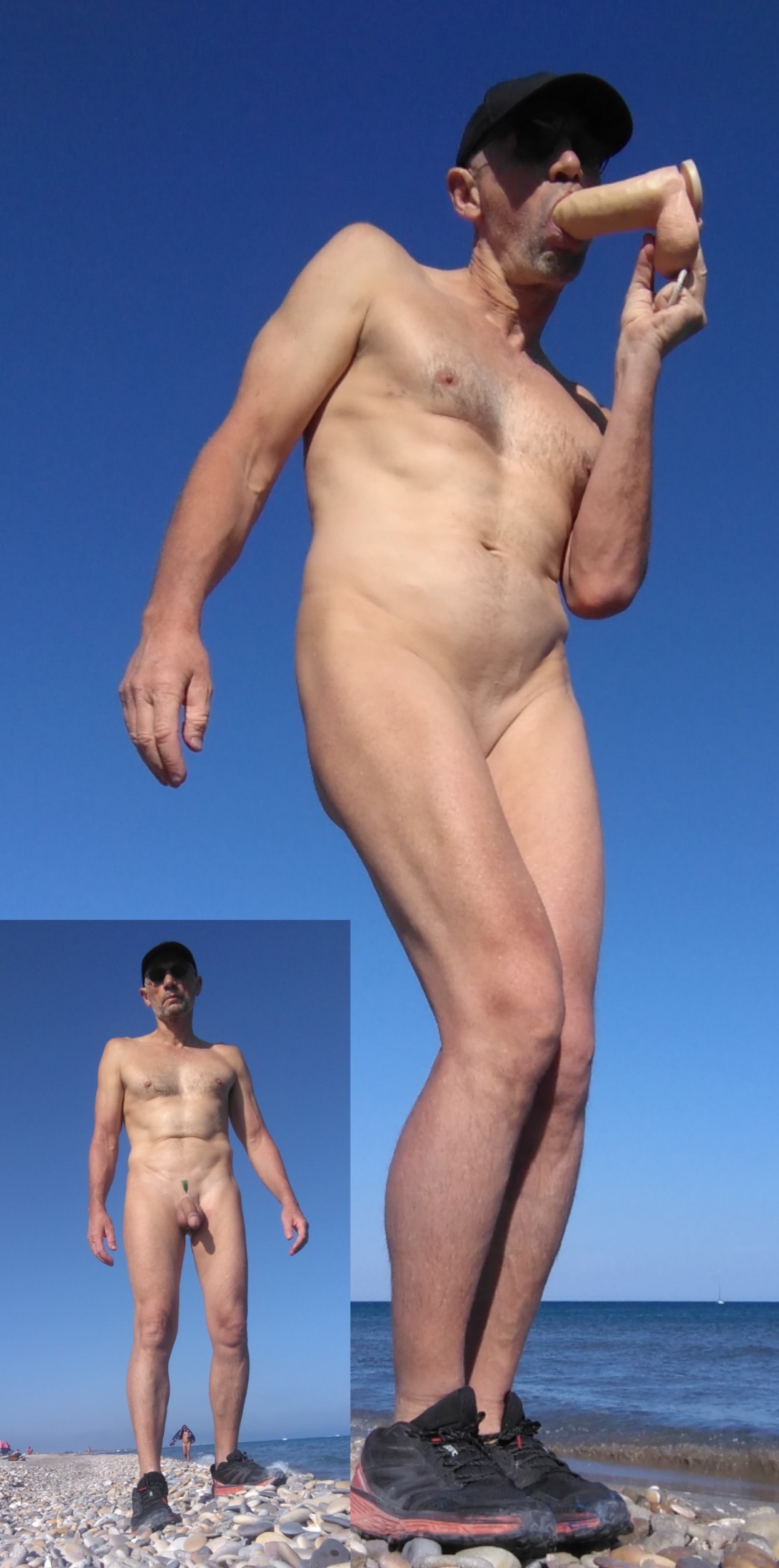 Nudist suceuse à petit pénis mou et rasé 