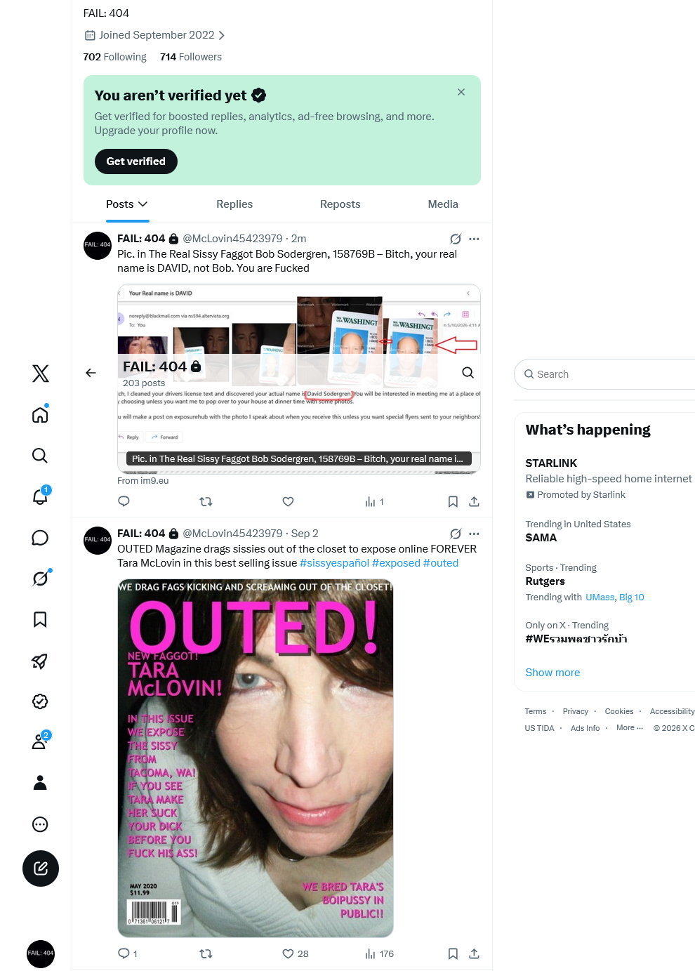 caught on x.com with screenshot now uploaded and shared on world wide web. McLovin,sodergren