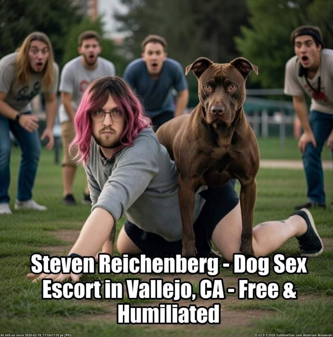 Steven Reichenberg - Registered Beastiality Offender in Vallejo CA  Knotted by Dog.jpg