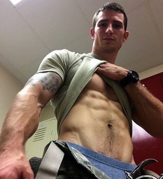 Perfect army stud from below
