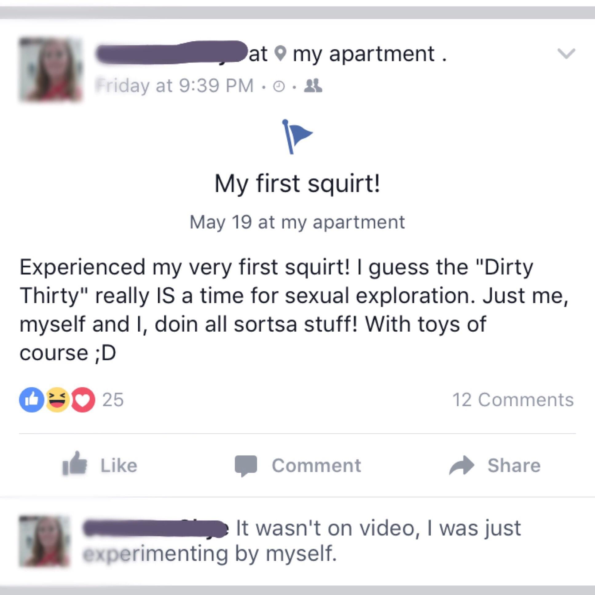 My first squirt! xpost r/trashy