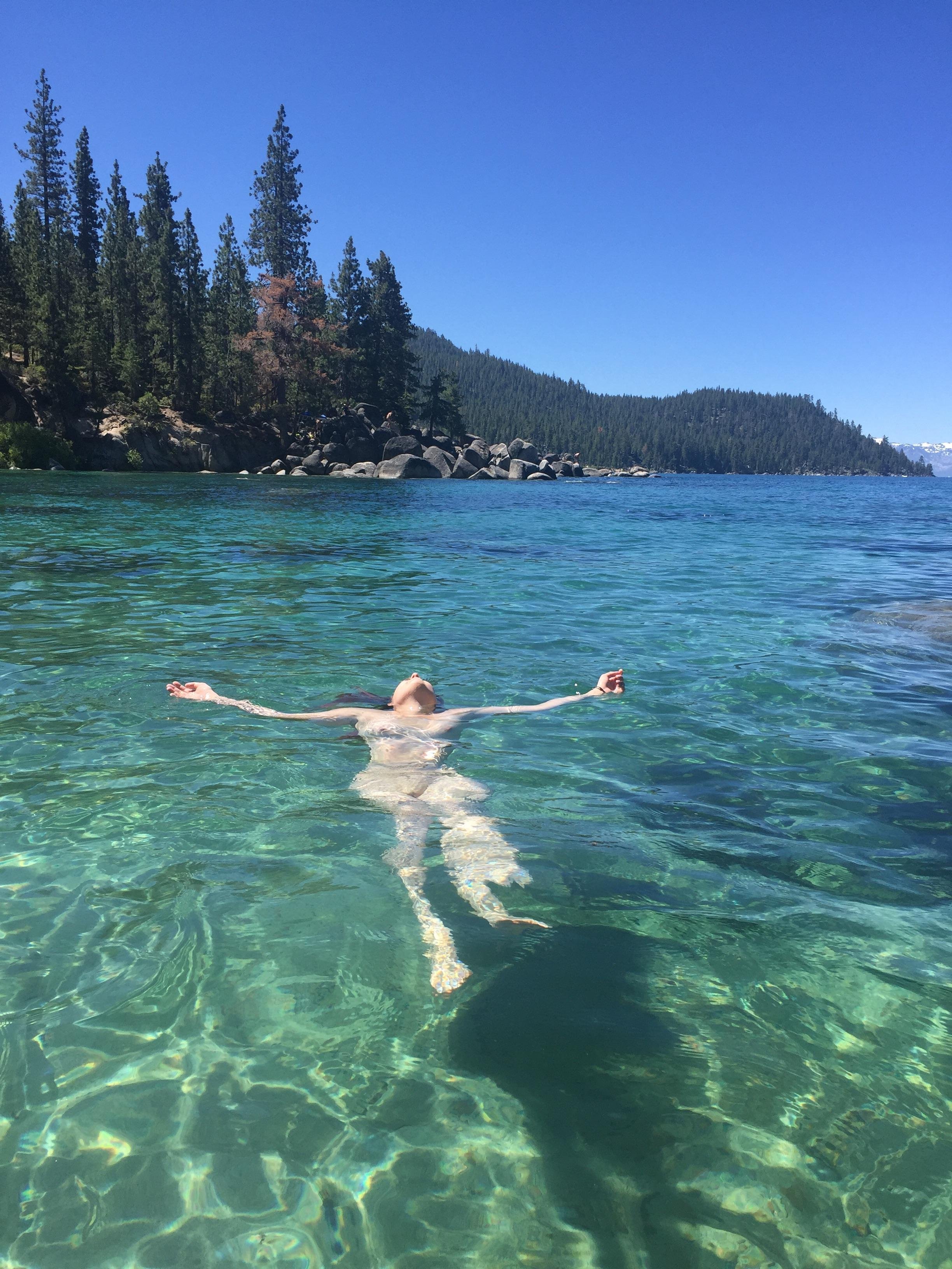 [F]ound Lake Tahoe's nude beach, Secret Cove, and spent the day there with the hubs