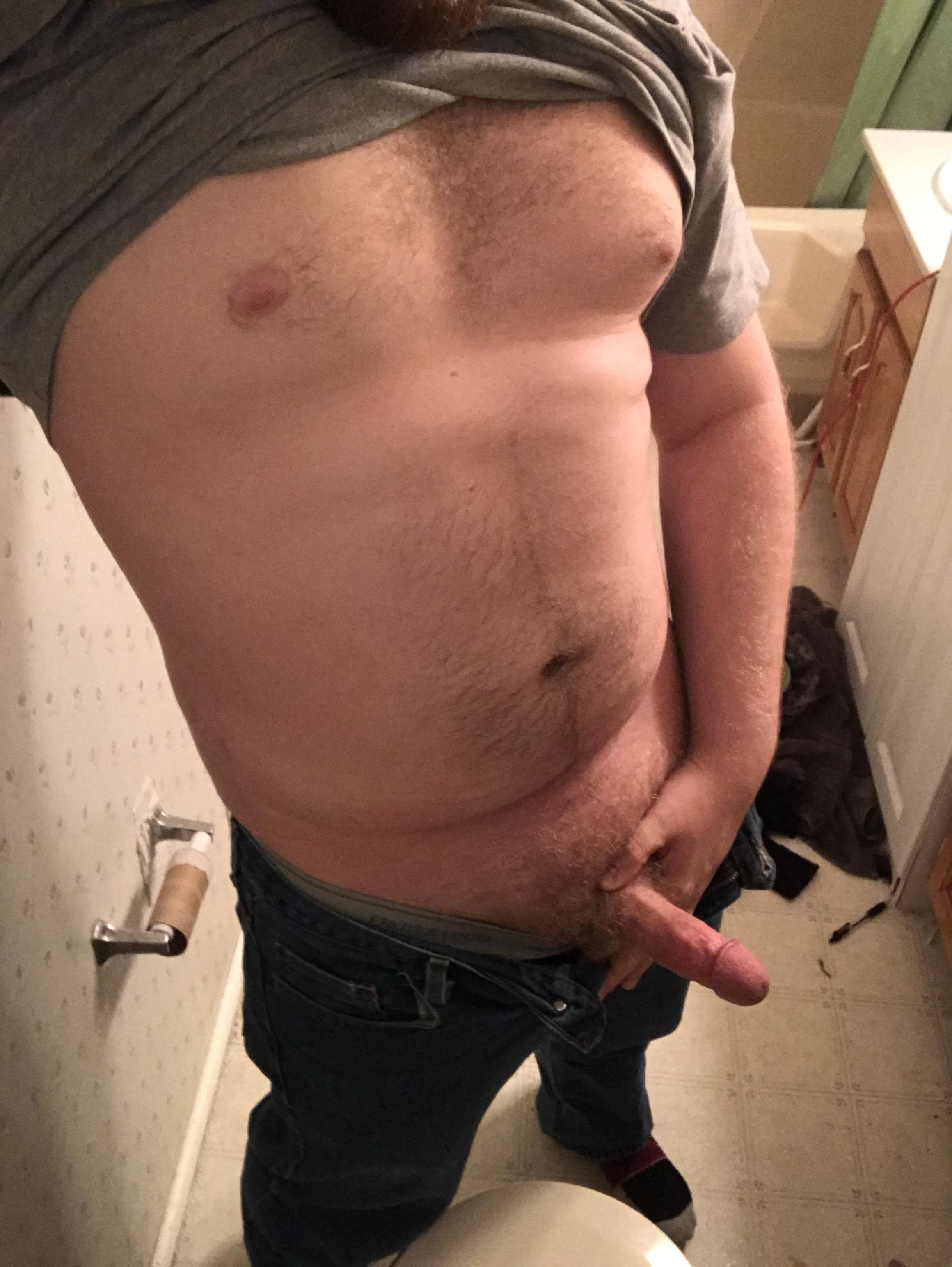 I’m so fucking horny. Had to sneak a pic while hanging with some friends.