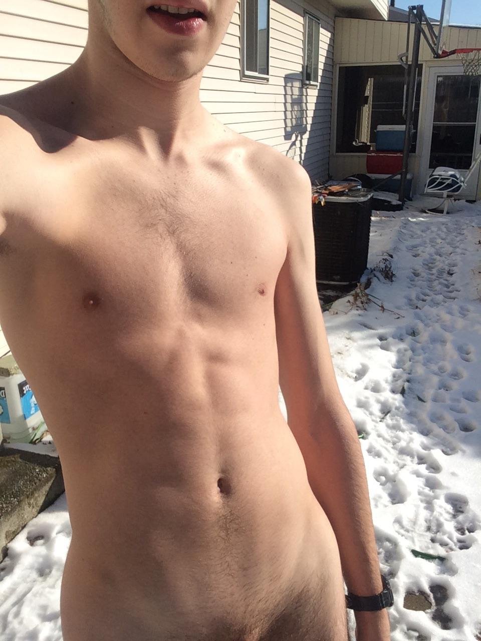 Naked in the snow