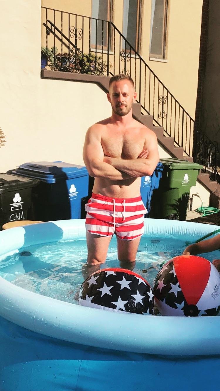Shirtless because you all asked nicely. This last Fourth of July.