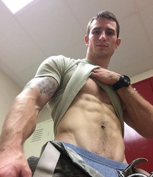 Military bro! Porn star or just a random guy showing off?! Either way HOT!